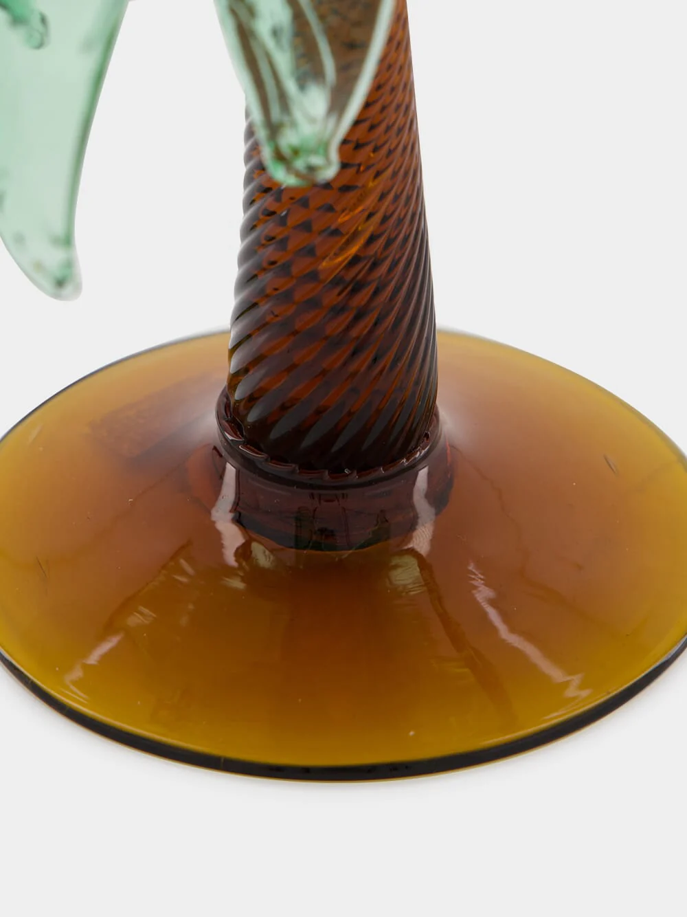 Hand-Blown Green and Topaz Palm Tree Sculpture - Image 4