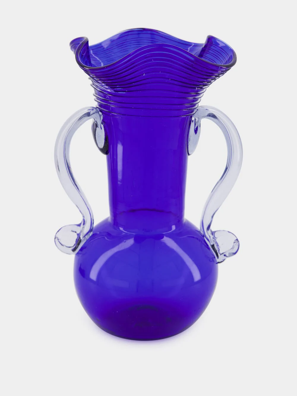Ibis Blue Glass Vase