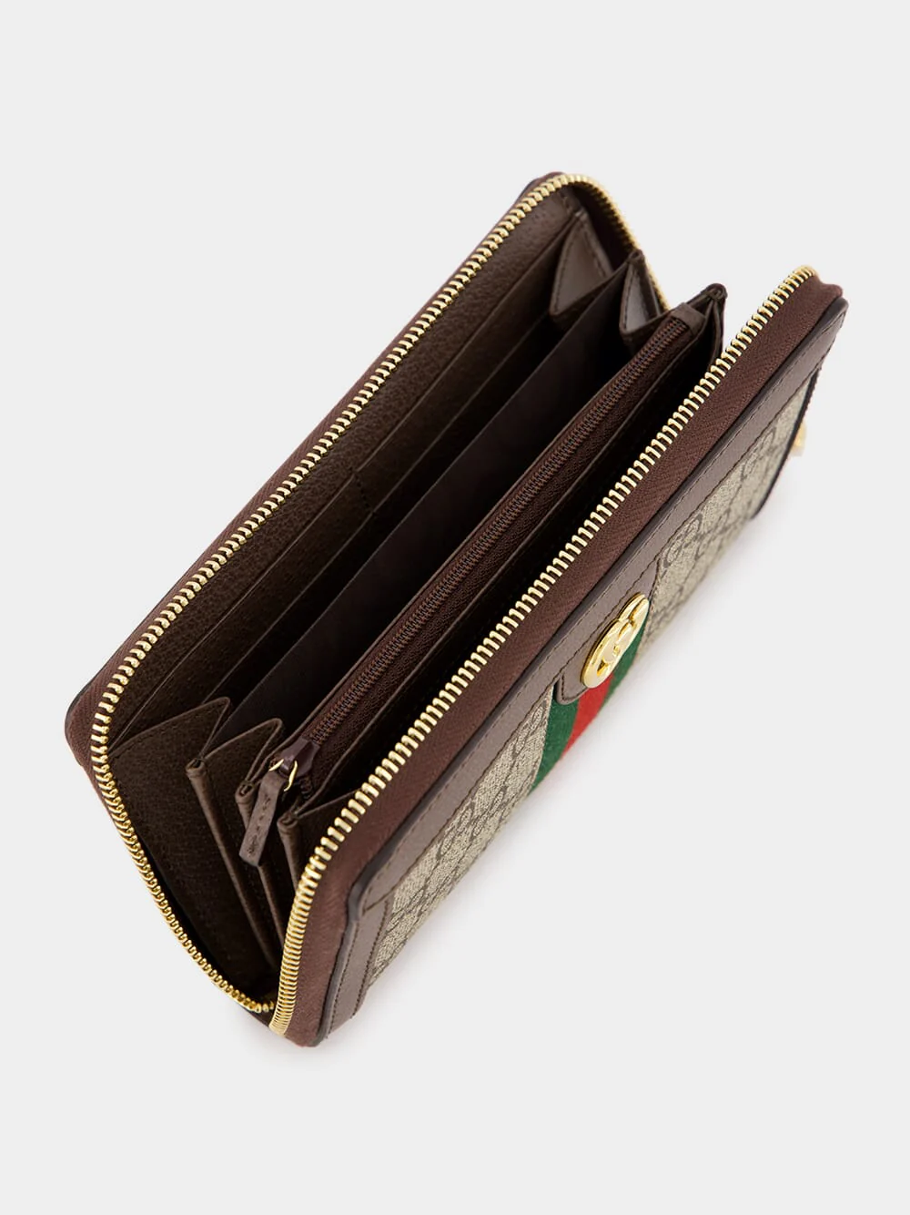 Beige GG Supreme Ophidia Zip Around Wallet - Image 3