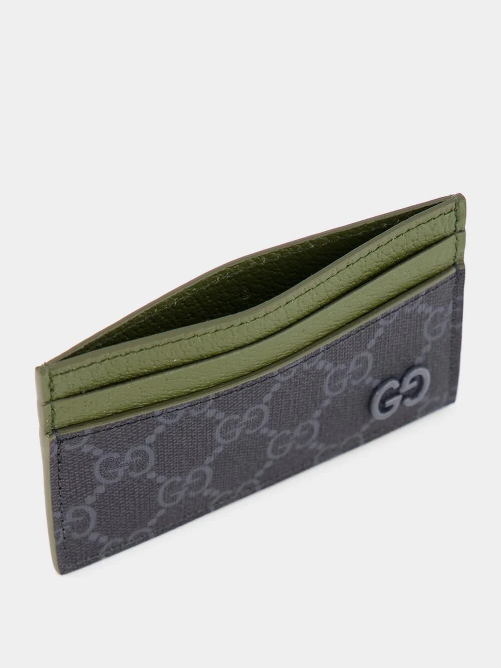 Black and Dark Green GG Card Case - Image 3
