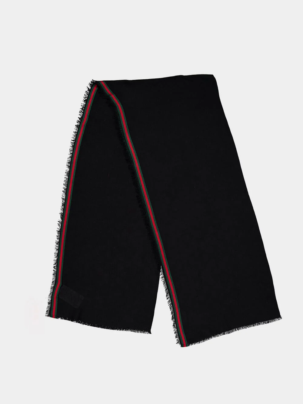 Black GG Silk Cotton Stole