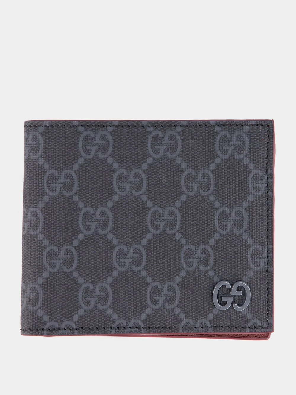 Black Gg Wallet With Bordeaux Interior