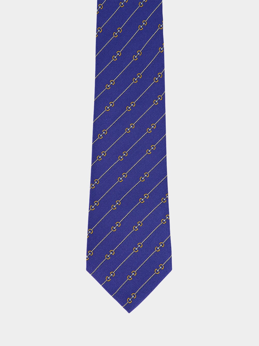 Blue Horsebit Silk Jacquard Tie - Image 3