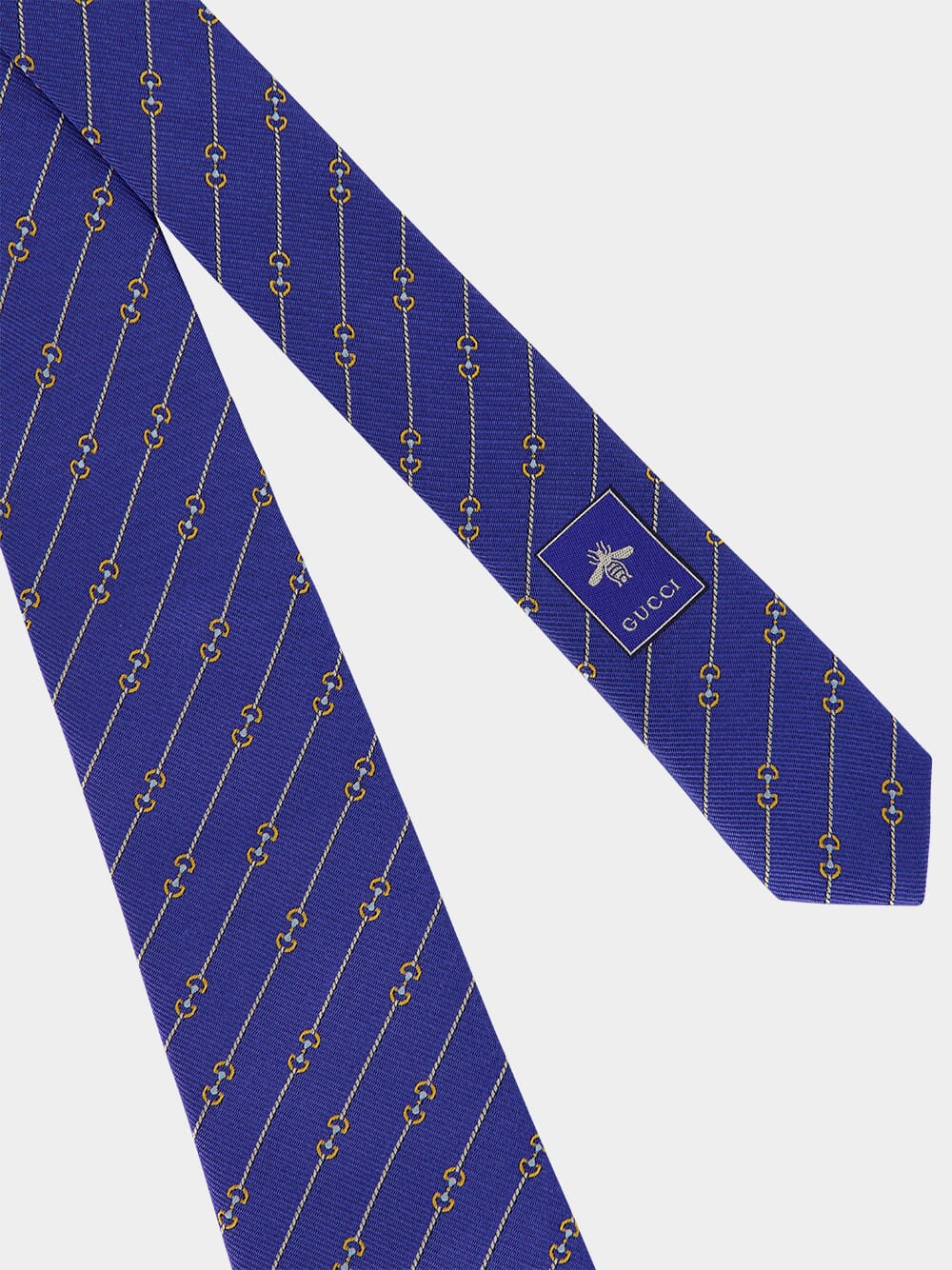 Blue Horsebit Silk Jacquard Tie - Image 4