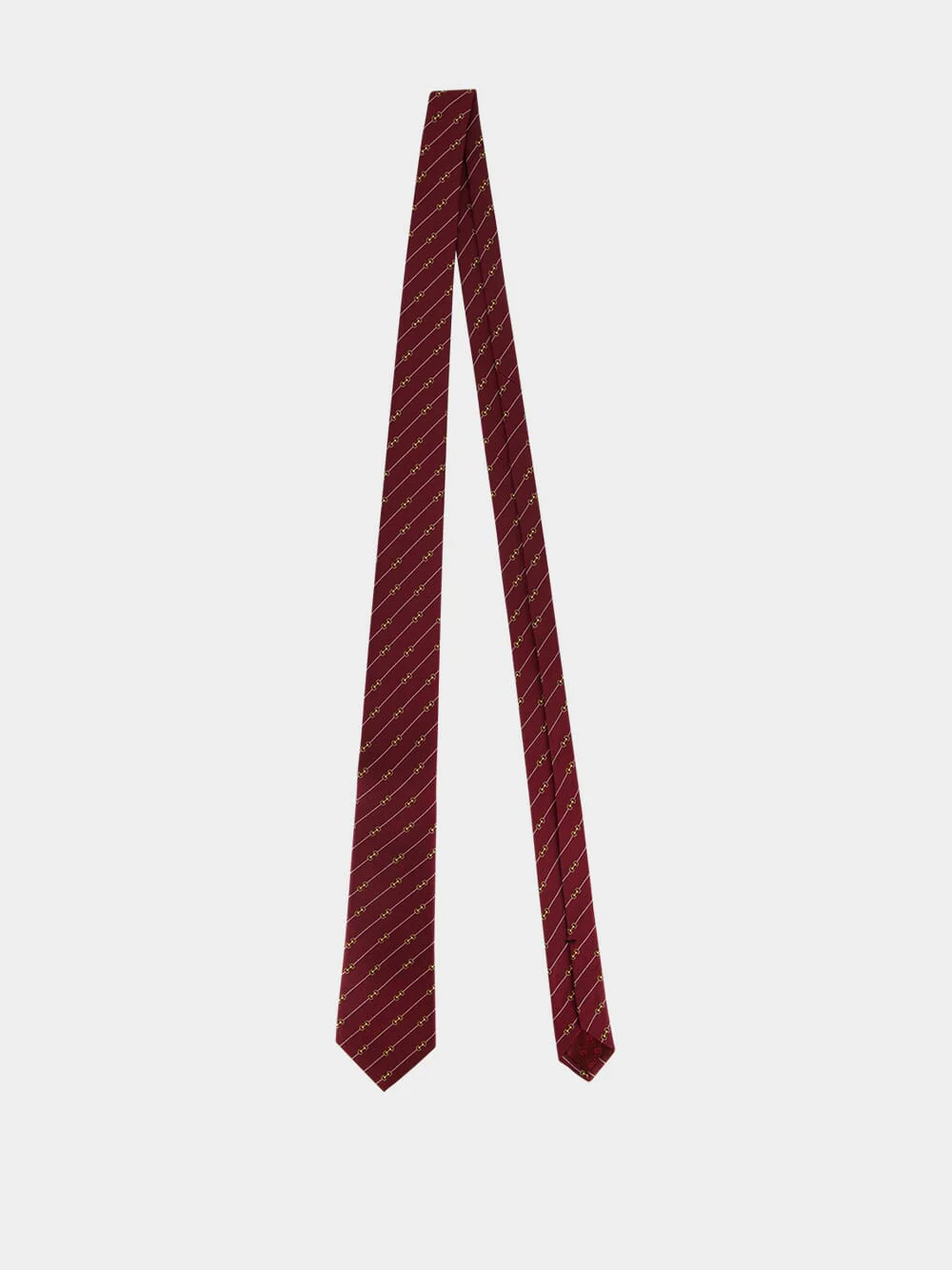 Bordeaux Horsebit Silk Jacquard Tie - Image 2
