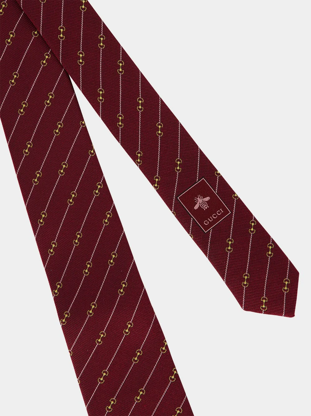 Bordeaux Horsebit Silk Jacquard Tie - Image 4