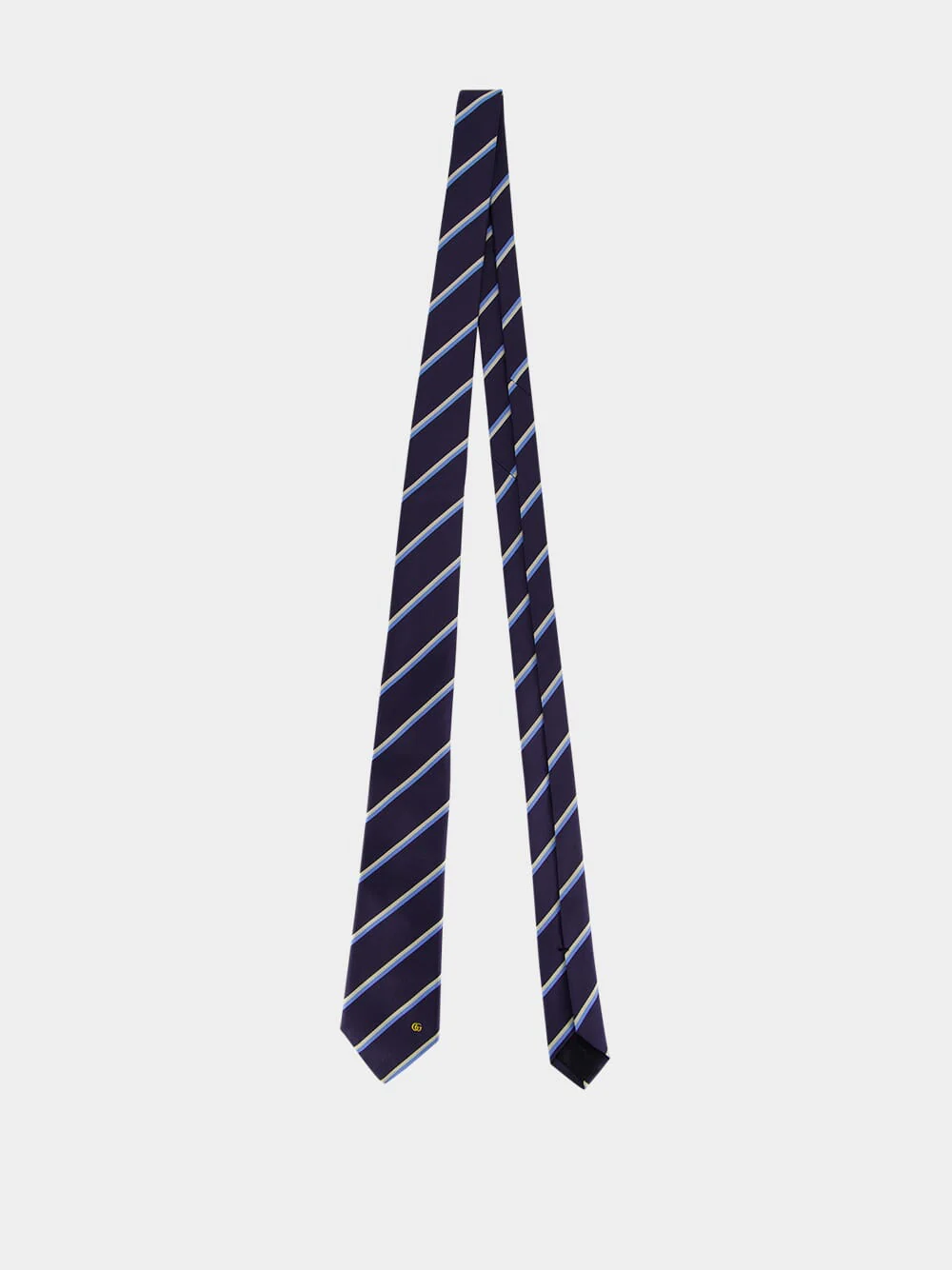 Dark Blue Embroidered Silk Jacquard Tie - Image 2