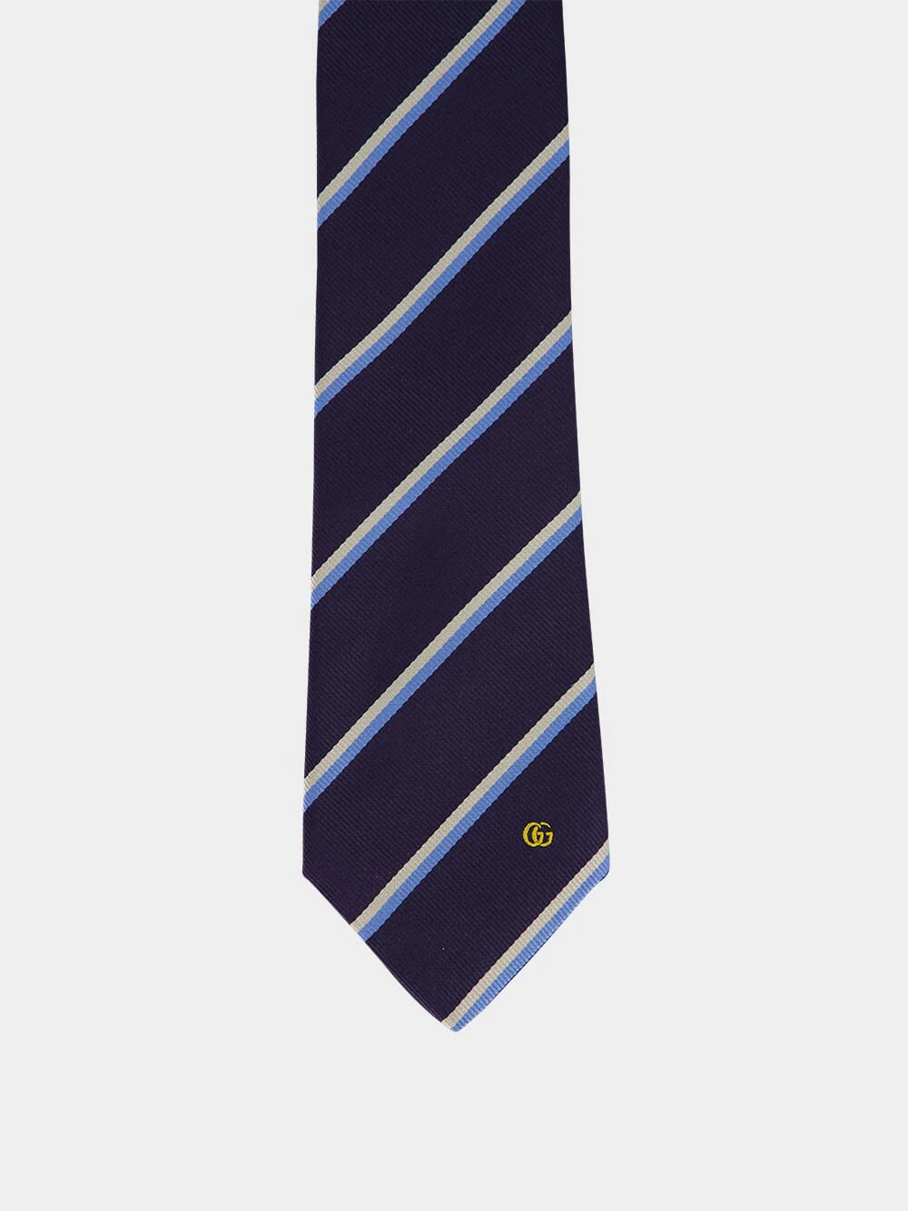 Dark Blue Embroidered Silk Jacquard Tie - Image 3