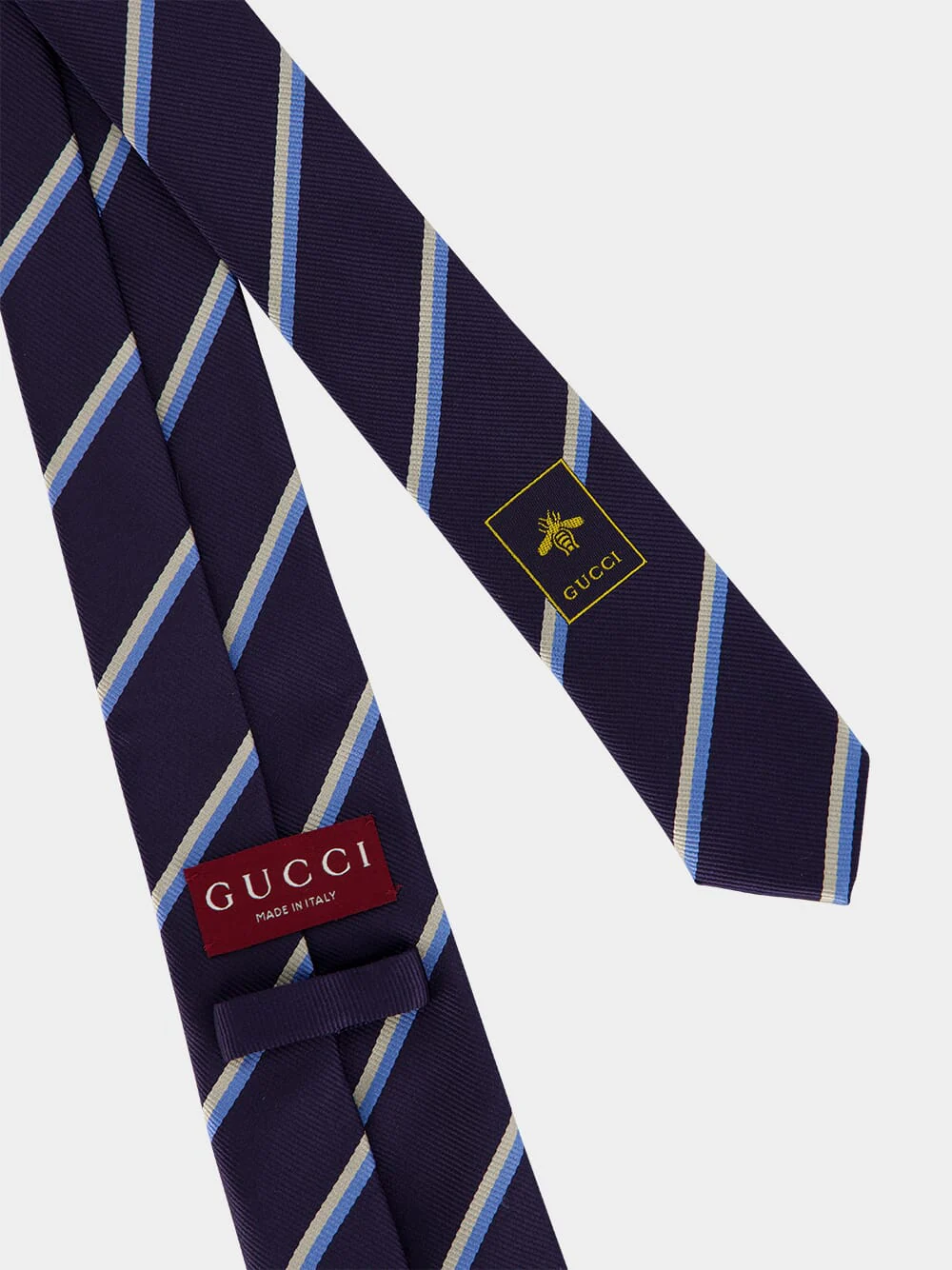 Dark Blue Embroidered Silk Jacquard Tie - Image 4