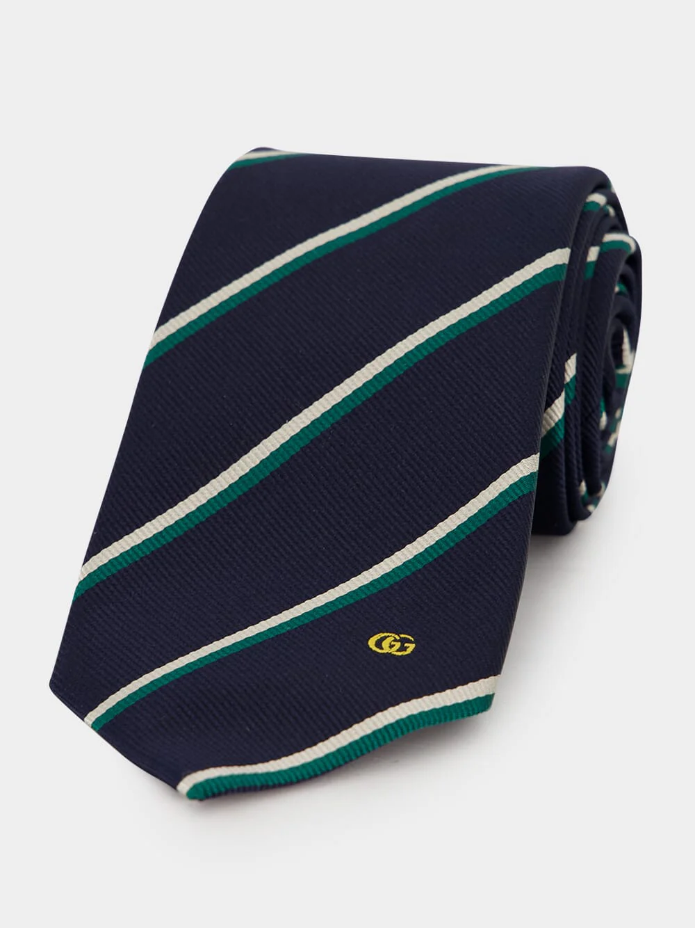 Dark Blue Embroidered Silk Tie