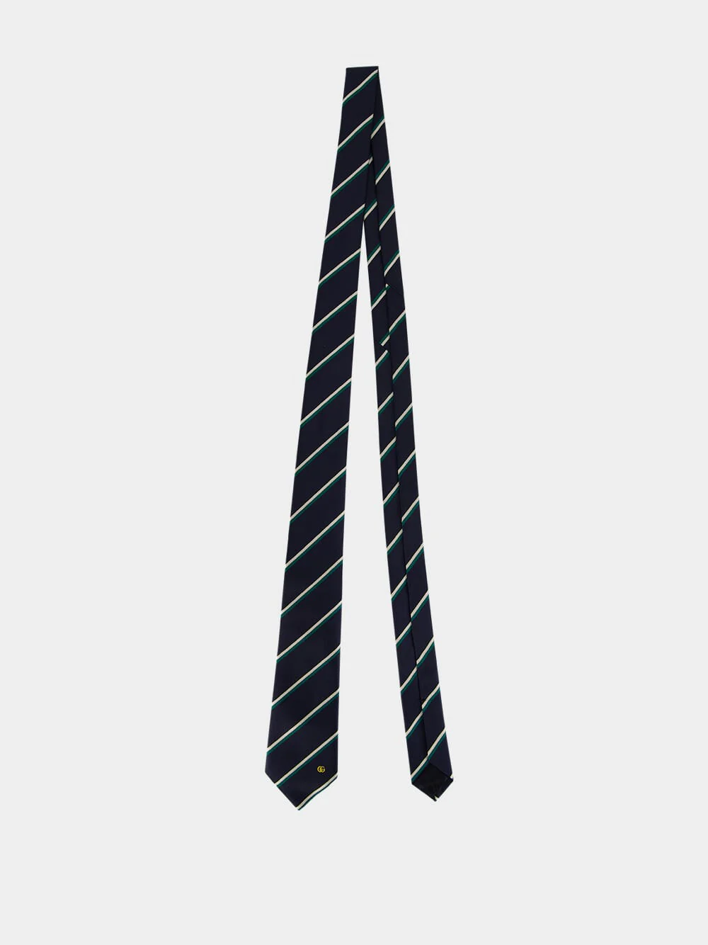 Dark Blue Embroidered Silk Tie - Image 2