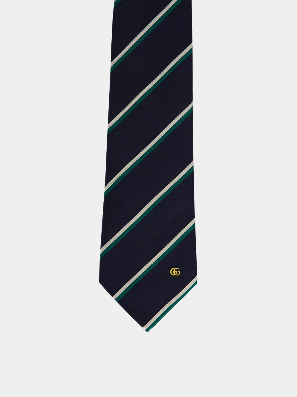Dark Blue Embroidered Silk Tie - Image 3