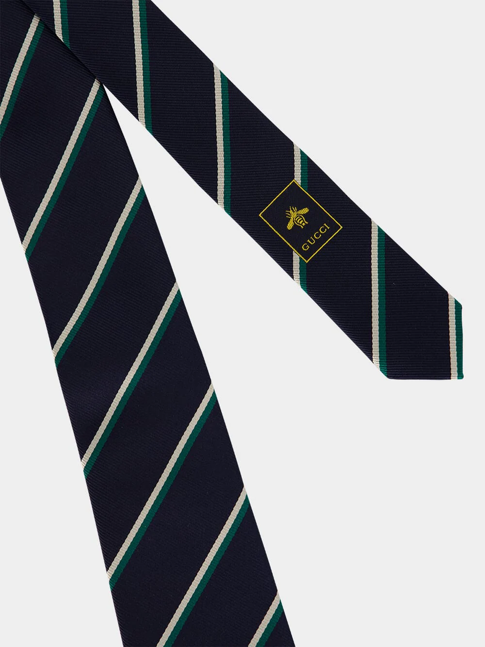Dark Blue Embroidered Silk Tie - Image 4