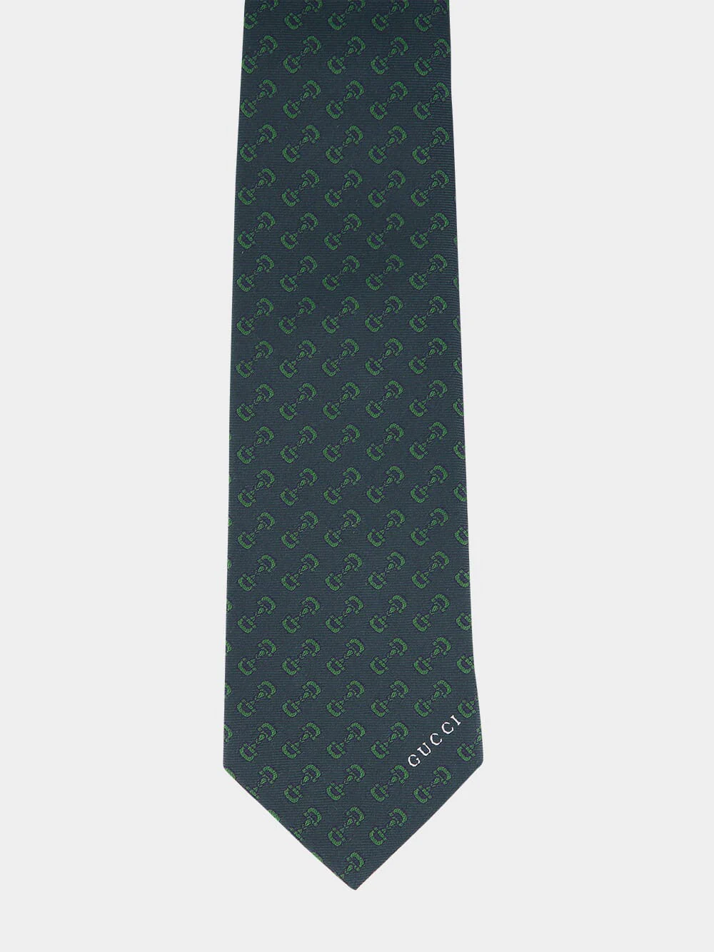 Dark Green Horsebit Silk Tie - Image 3