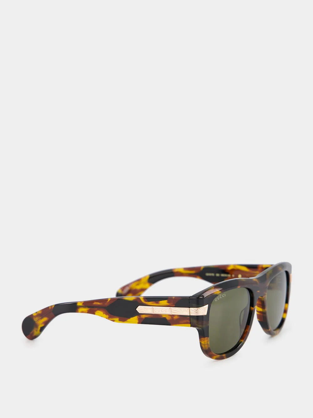 Dark Tortoiseshell Gold-Detail Square Sunglasses - Image 2