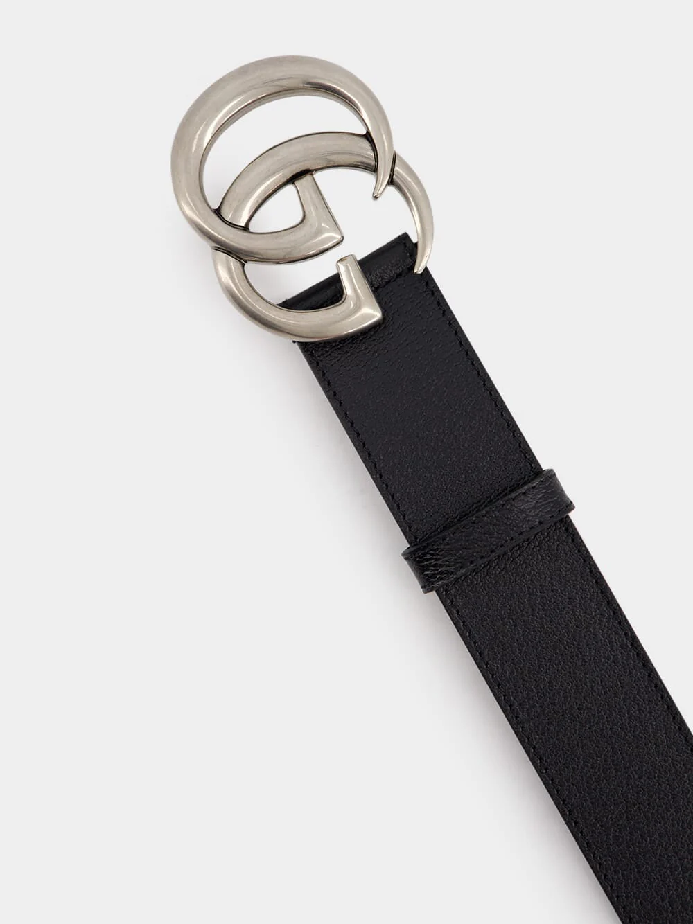 Double G Buckle Leather Belt - Image 2