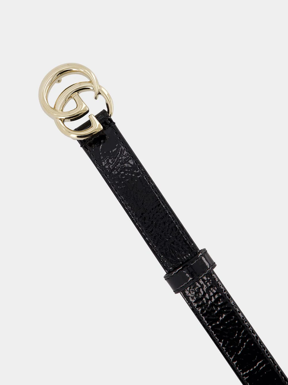 GG Marmont Black Patent Leather Belt - Image 2