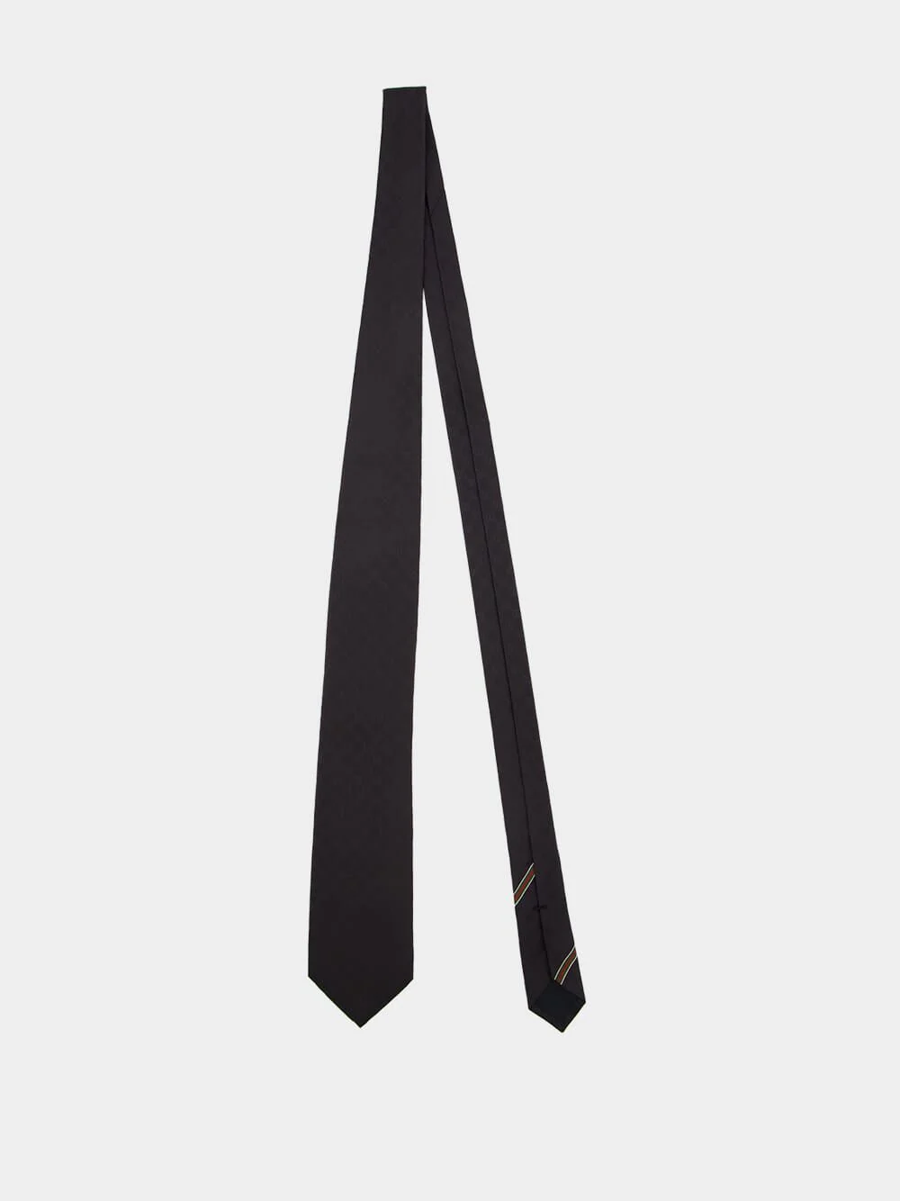 GG Monogram Black Silk Tie - Image 2