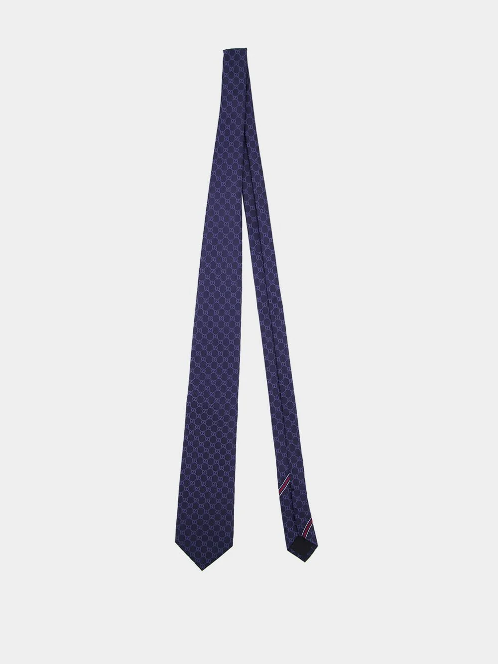 GG Monogram Blue Silk Tie - Image 2