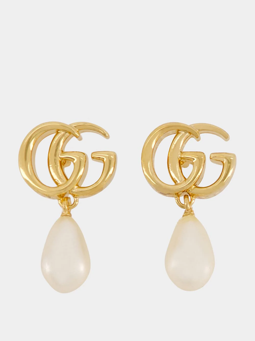 Gold GG Marmont Pearl Earrings