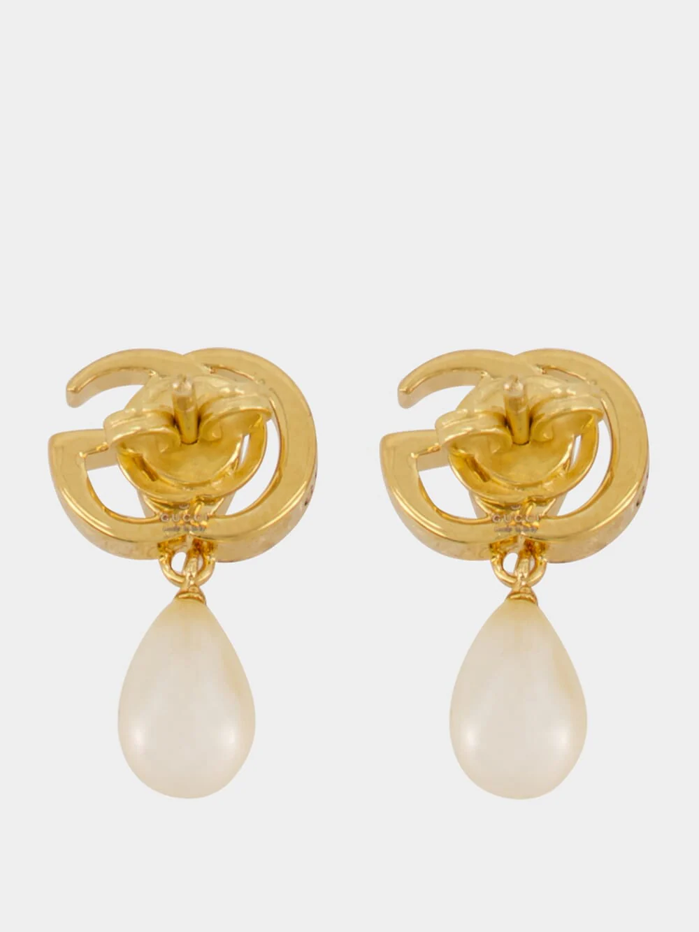 Gold GG Marmont Pearl Earrings - Image 2