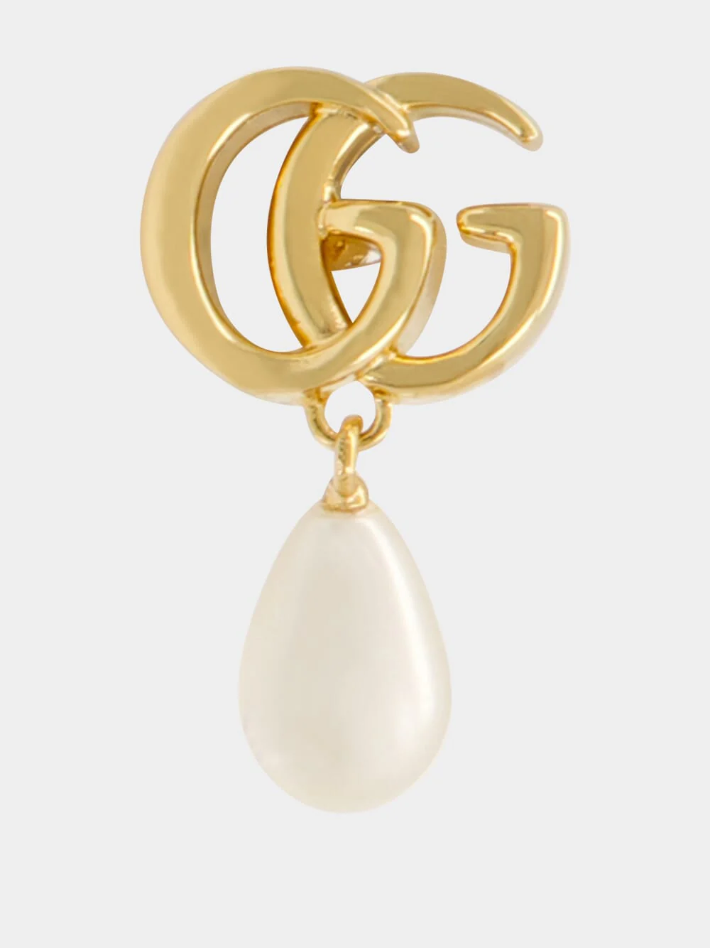 Gold GG Marmont Pearl Earrings - Image 3