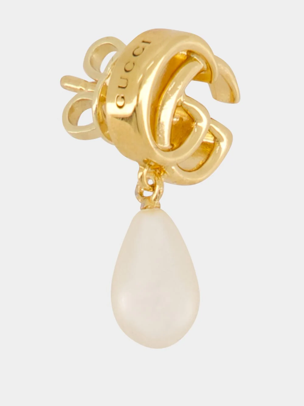 Gold GG Marmont Pearl Earrings - Image 4