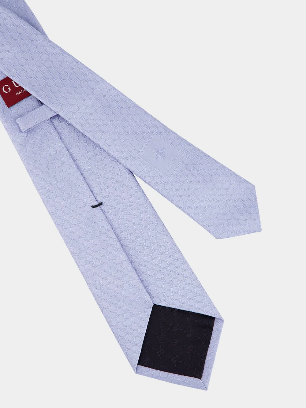 Light Blue Allover Gucci Silk Tie - Image 4