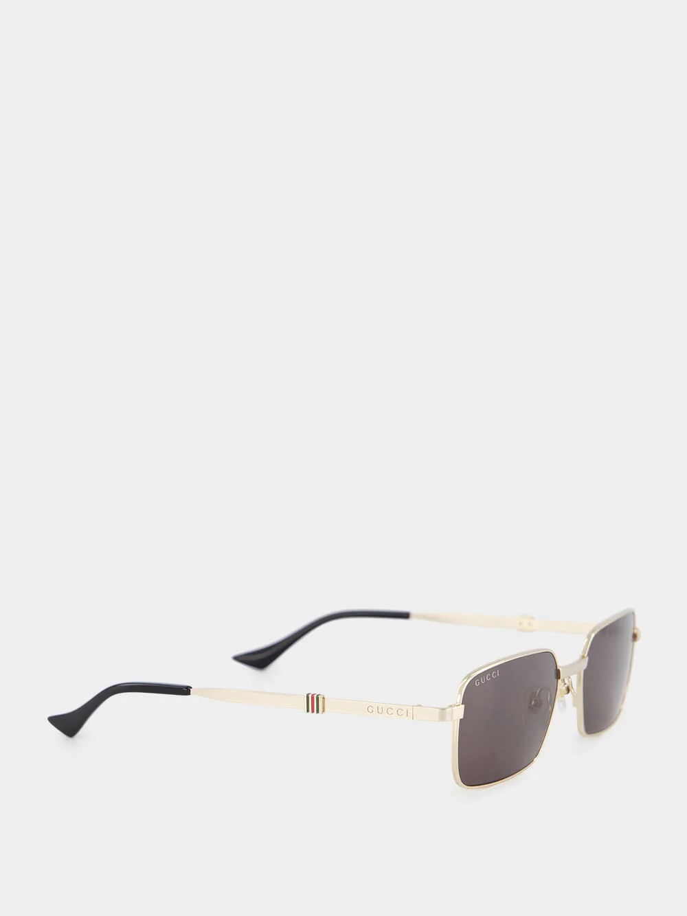 Rectangular Gold-Toned Grey Lens Sunglasses - Image 2