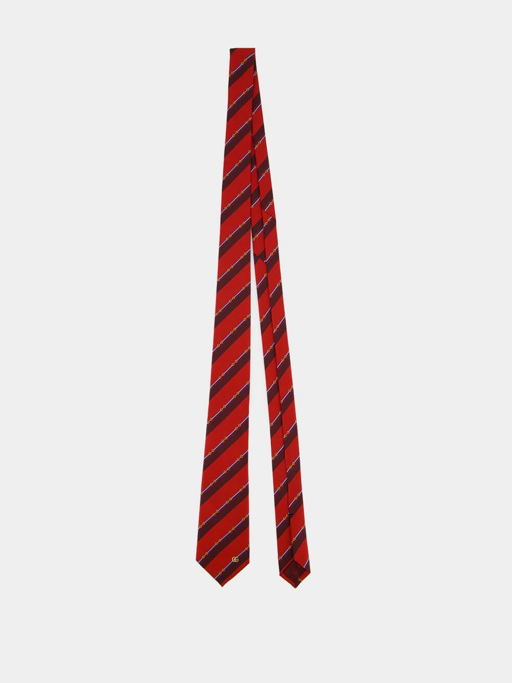 Red Horsebit Silk Tie - Image 3