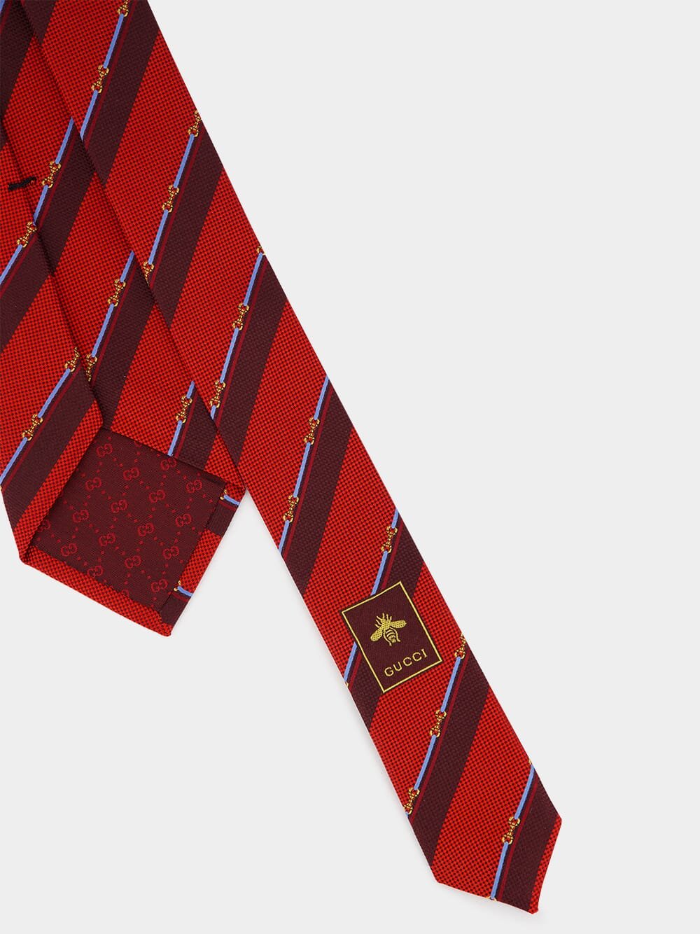 Red Horsebit Silk Tie - Image 4