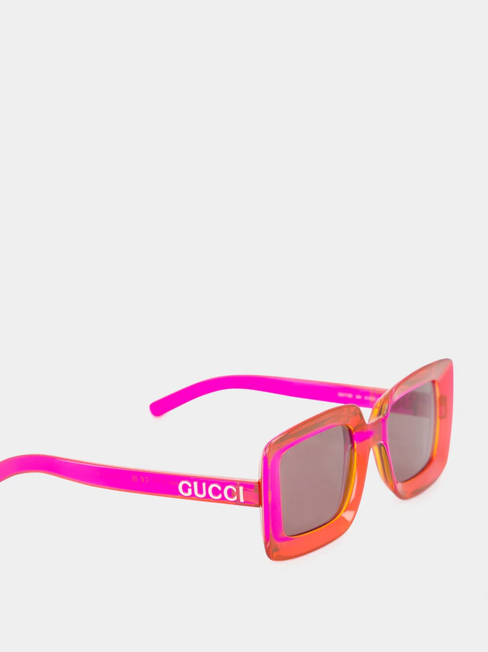 Transparent Fuchsia Square Sunglasses - Image 4