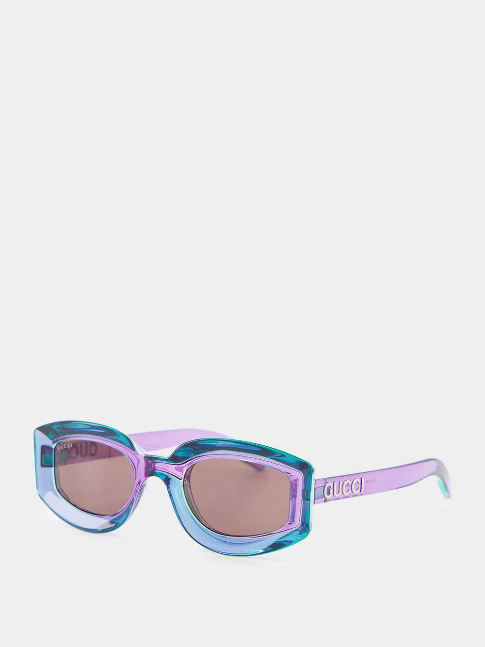 Violet Geometric Frame Sunglasses - Image 2