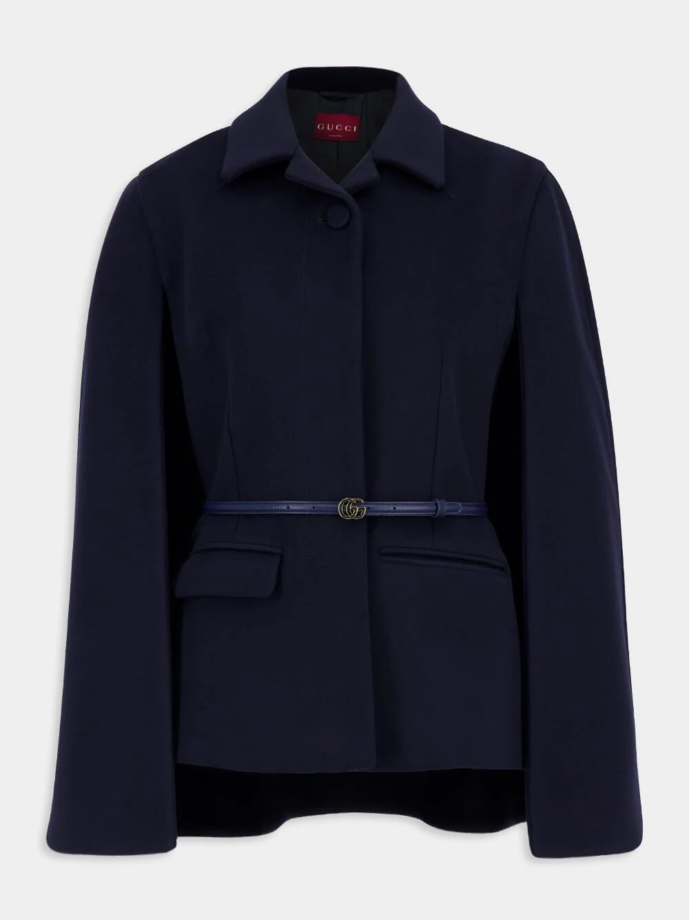 Admiral Dark Blue Wool Coat with Belt