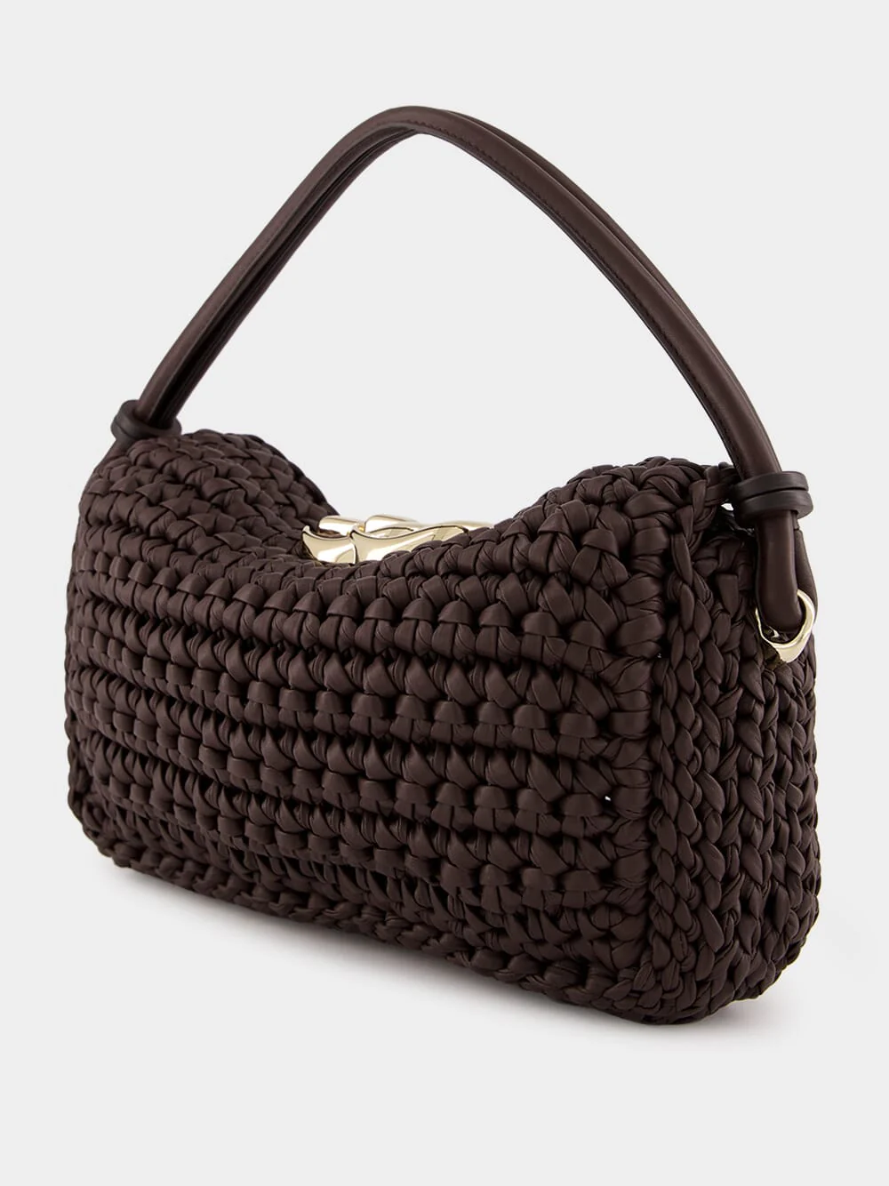 Double G Brown Small Top Handle Bag - Image 4