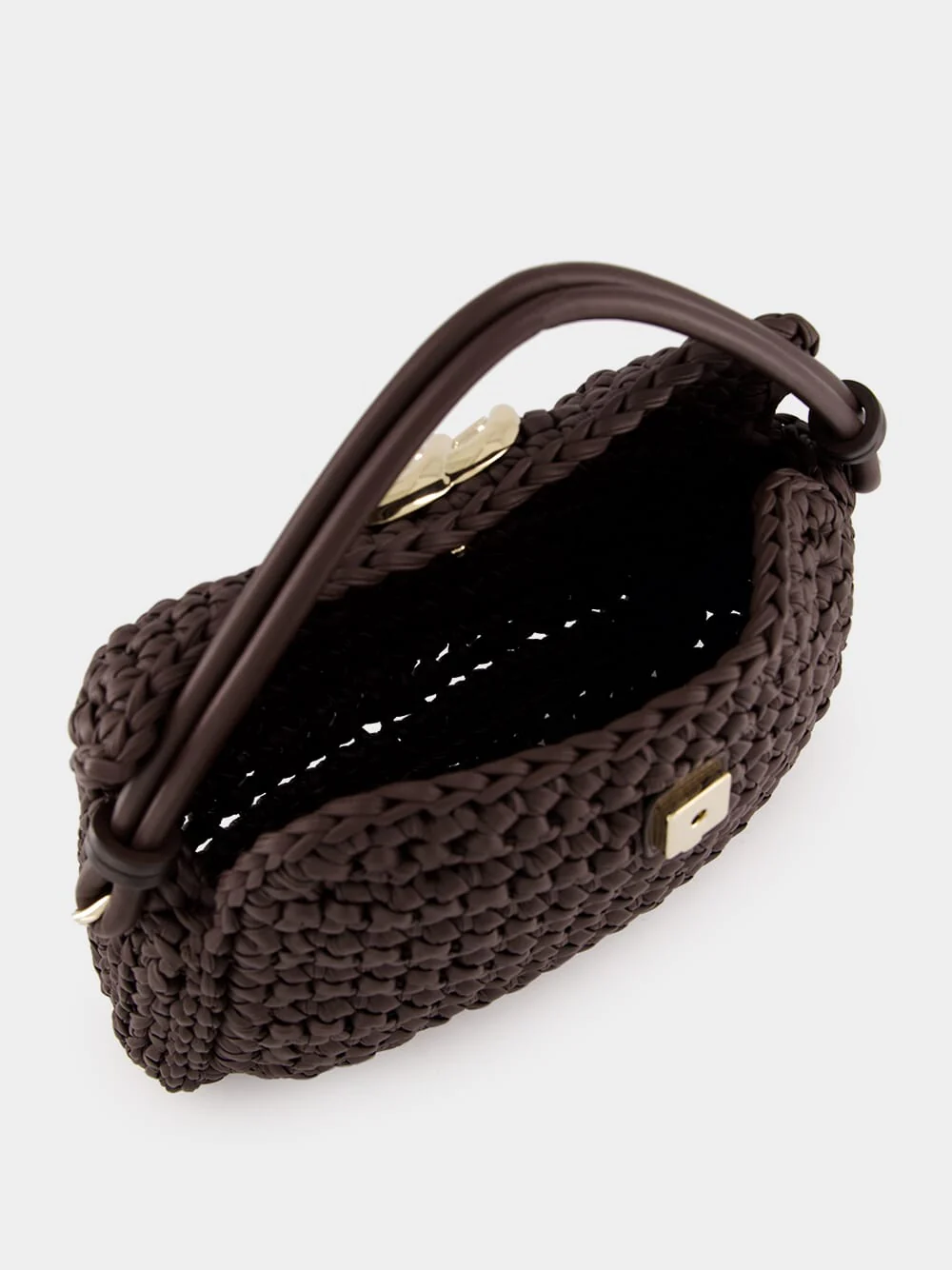 Double G Brown Small Top Handle Bag - Image 5
