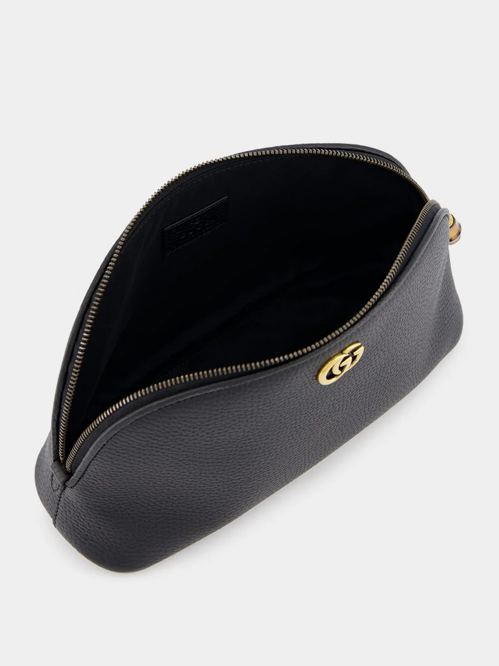 Double G-Plaque Leather Make-Up Bag - Image 5