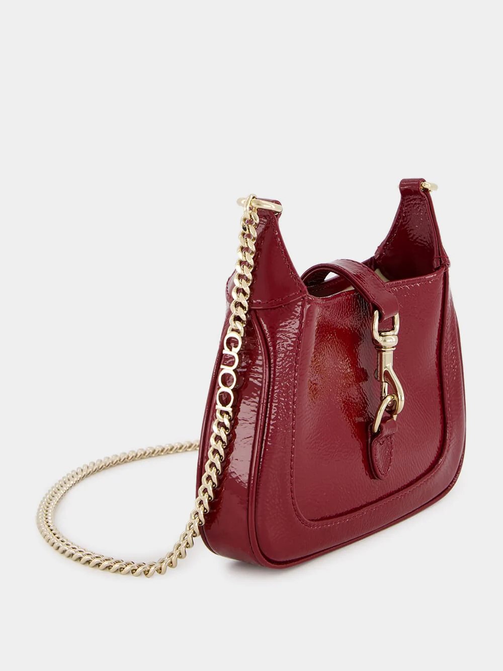 Jackie Notte Mini Rosso Ancora Patent Chain Bag - Image 3
