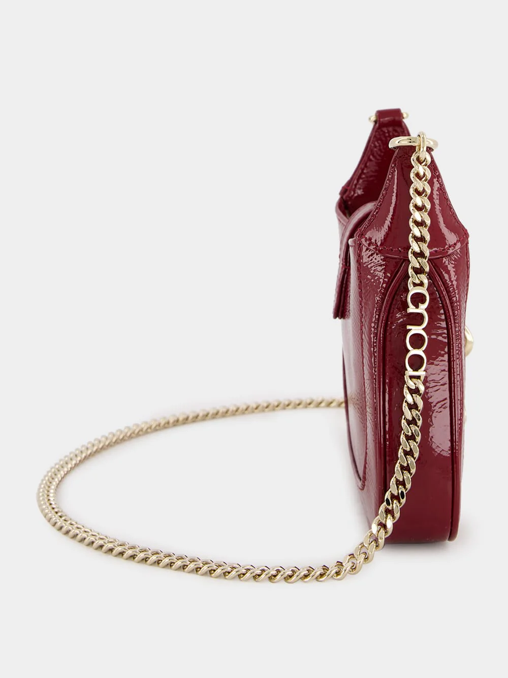 Jackie Notte Mini Rosso Ancora Patent Chain Bag - Image 4