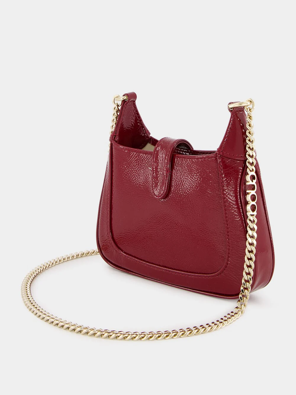 Jackie Notte Mini Rosso Ancora Patent Chain Bag - Image 5