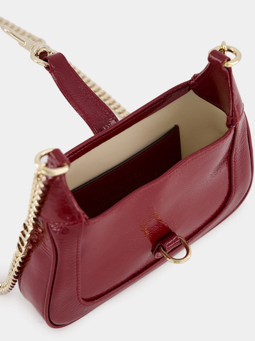 Jackie Notte Mini Rosso Ancora Patent Chain Bag - Image 6