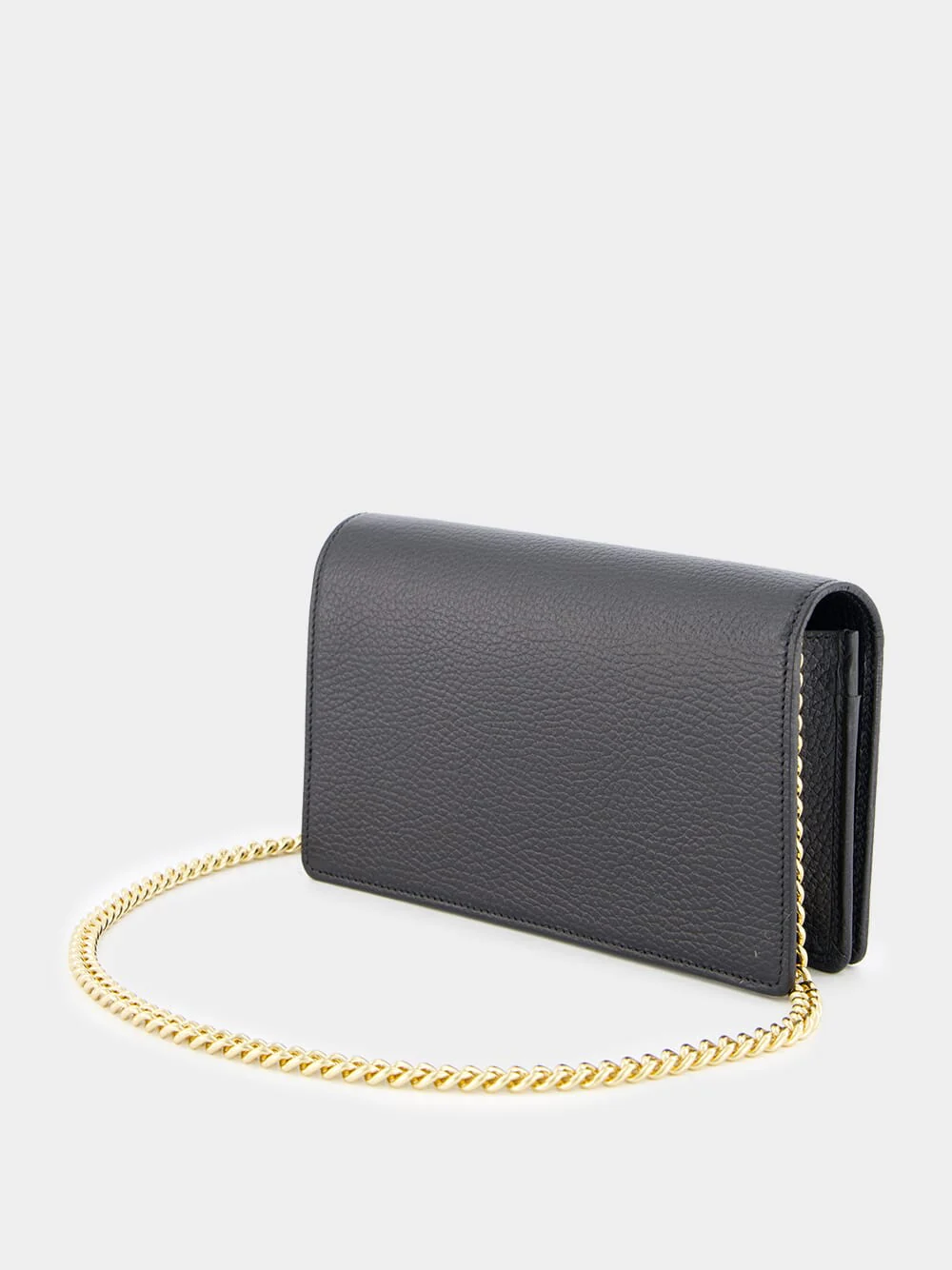 Mini Chain Black Leather Bag - Image 4