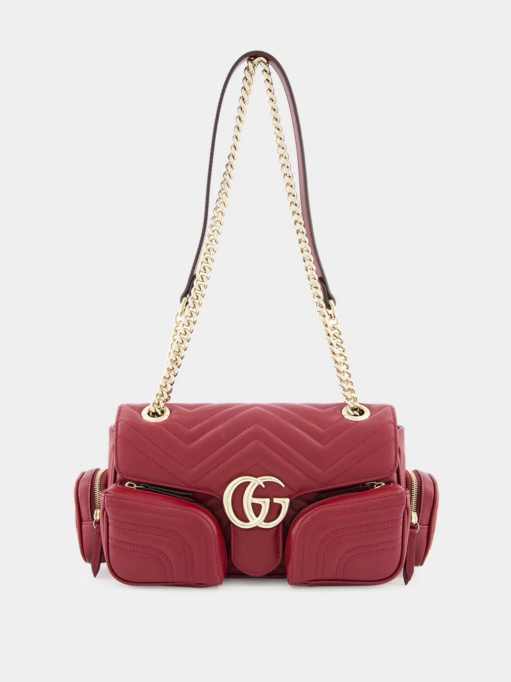 Rosso Ancora GG Marmont Small Multi-Pocket Bag