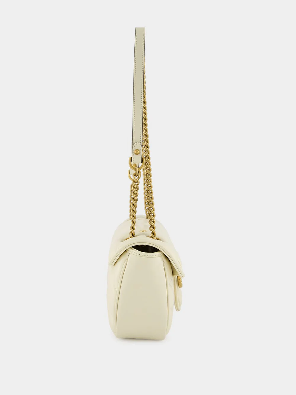 Small GG Marmont White Leather Bag - Image 3