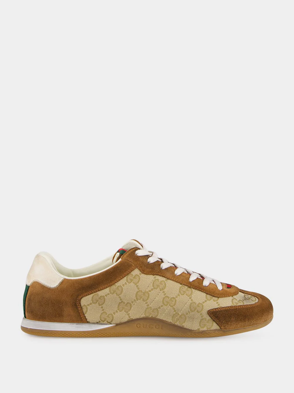 Beige and Brown GG Canvas Shift Trainers