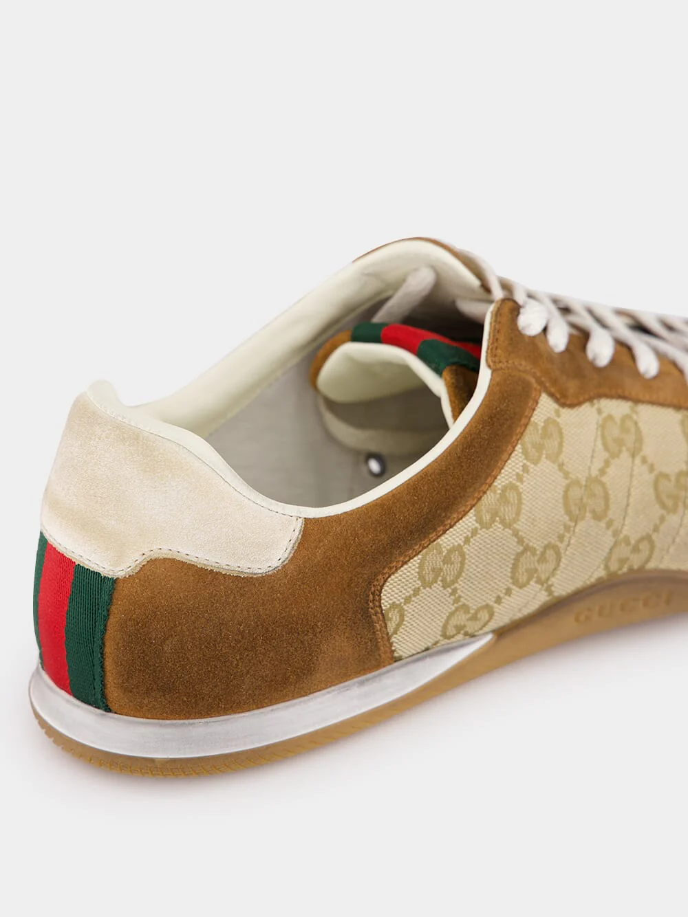 Beige and Brown GG Canvas Shift Trainers - Image 6
