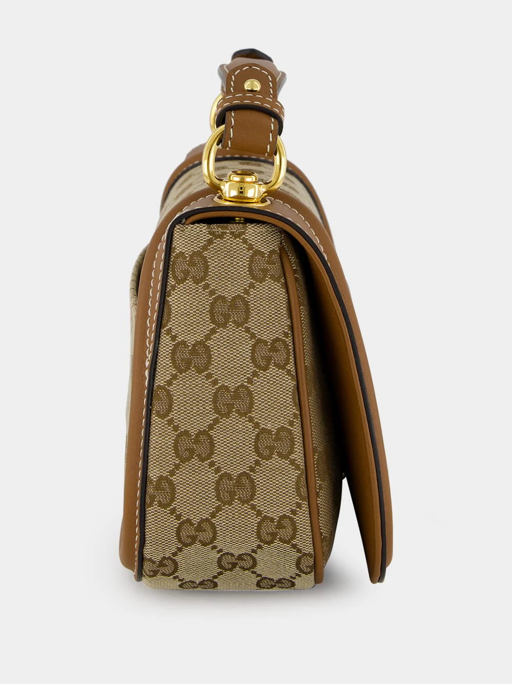 Beige and Dark Brown Blondie Small Top Handle Bag - Image 5