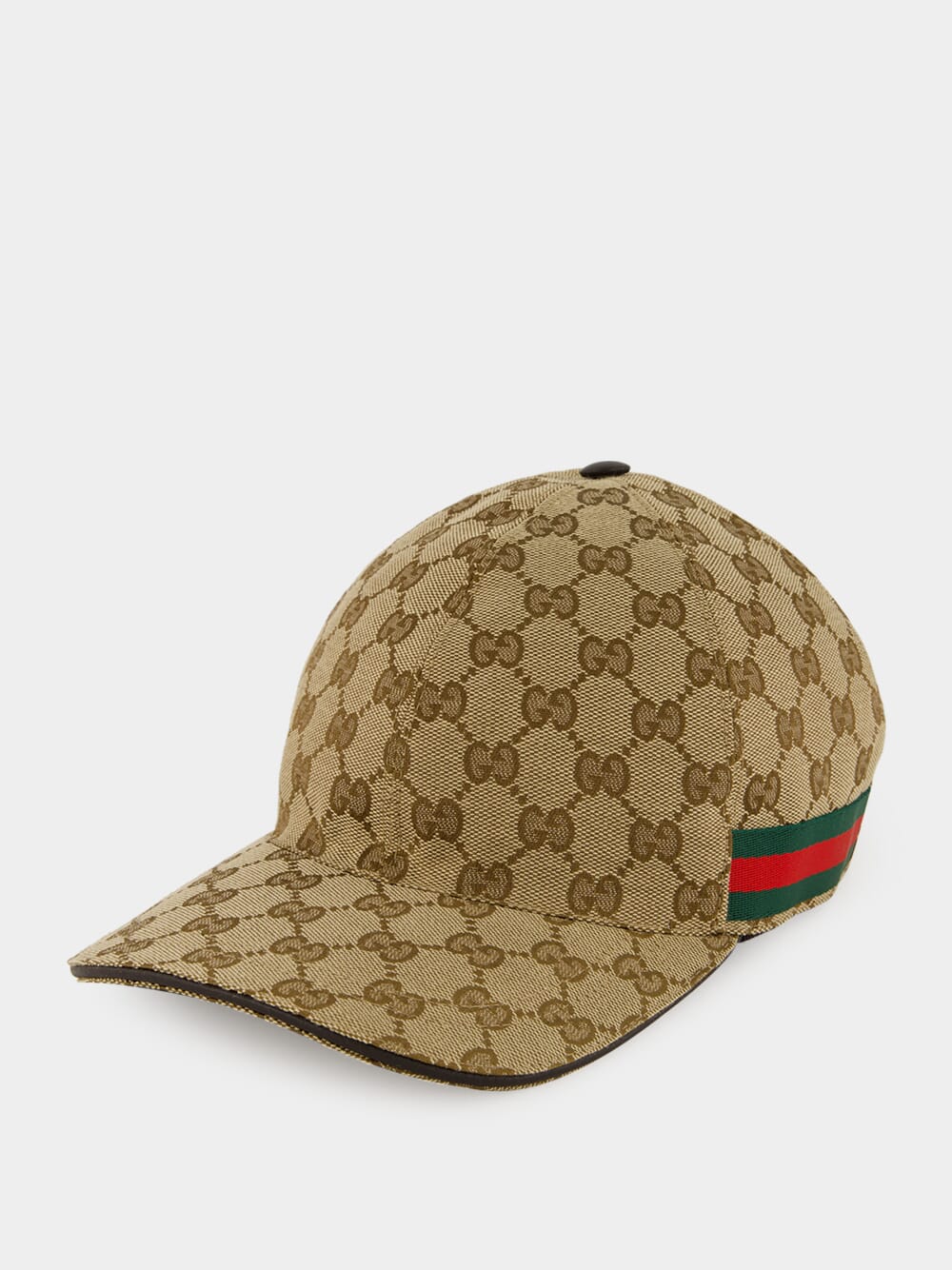 Beige and Dark Brown GG Canvas Baseball Hat