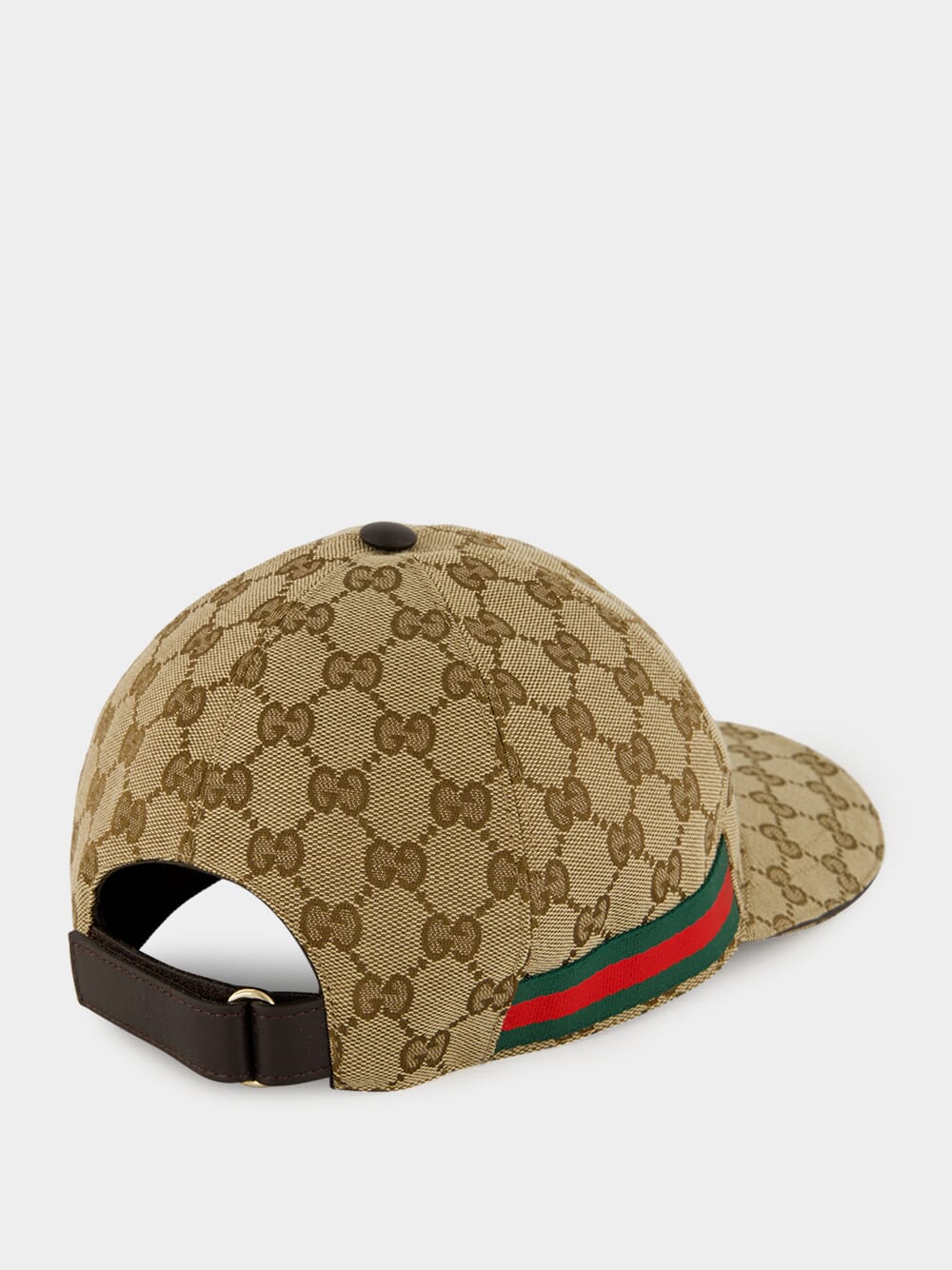 Beige and Dark Brown GG Canvas Baseball Hat - Image 2