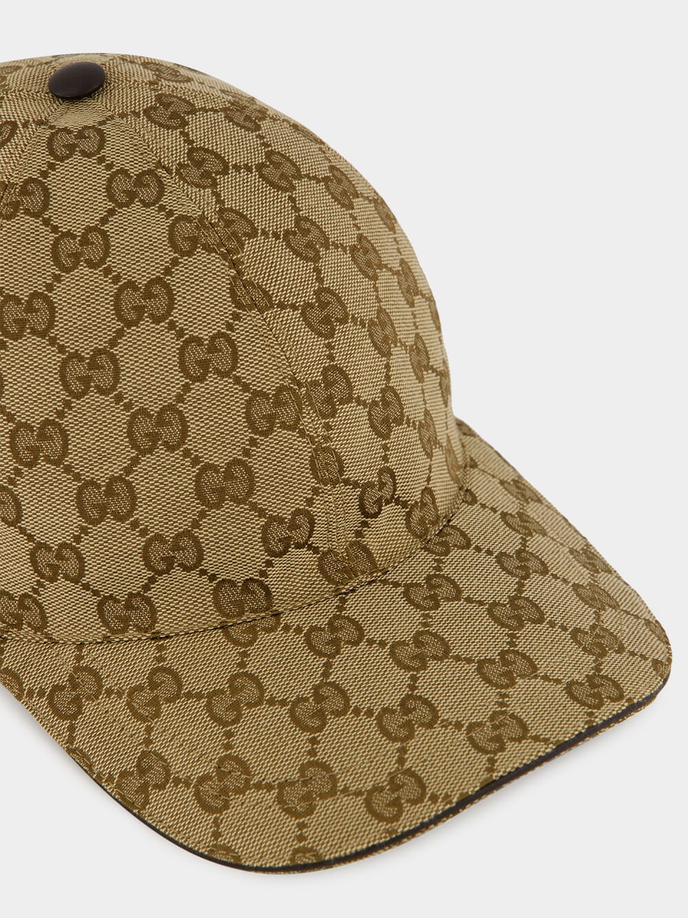 Beige and Dark Brown GG Canvas Baseball Hat - Image 3